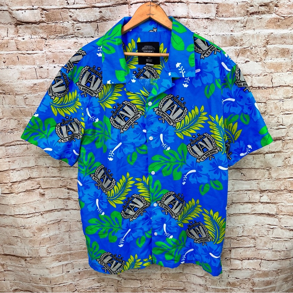 My Hero Academia Button Front Camp Shirt Large